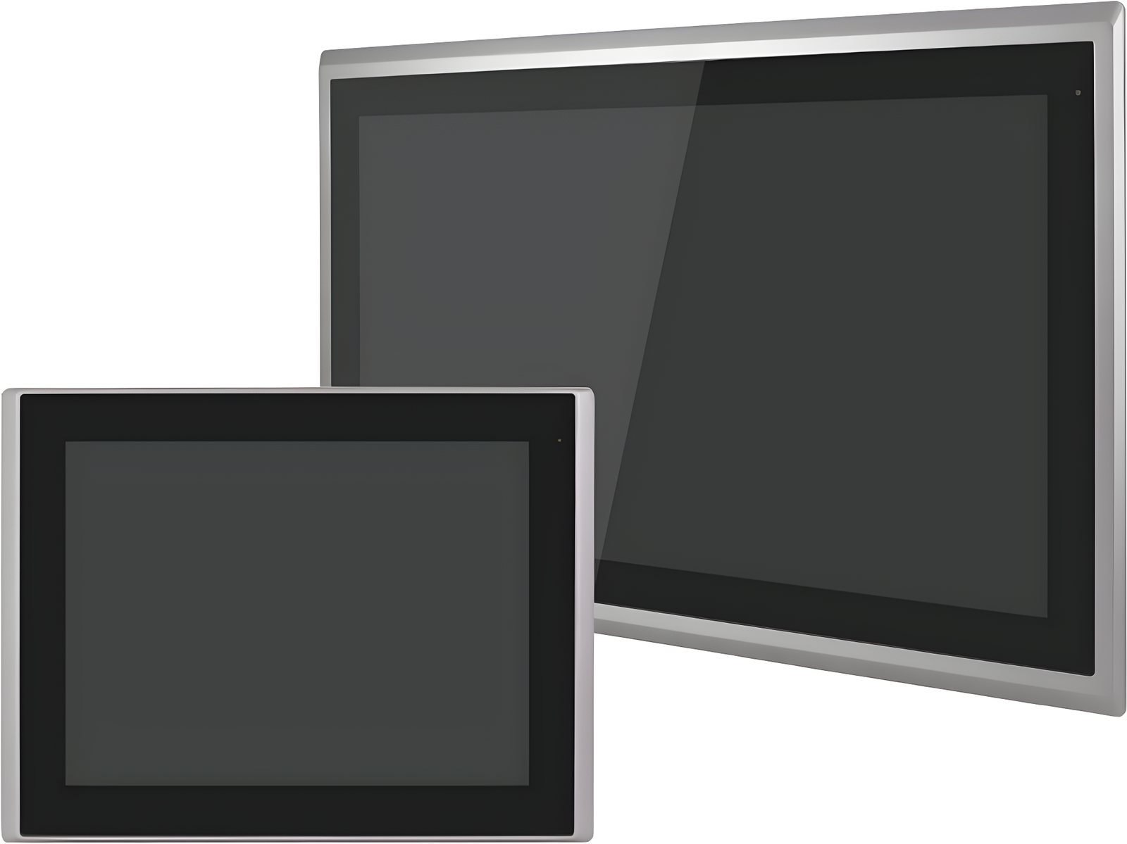 IVC Displays NP-6XXS light industrial touch screen panel PCs with black aluminum bezels